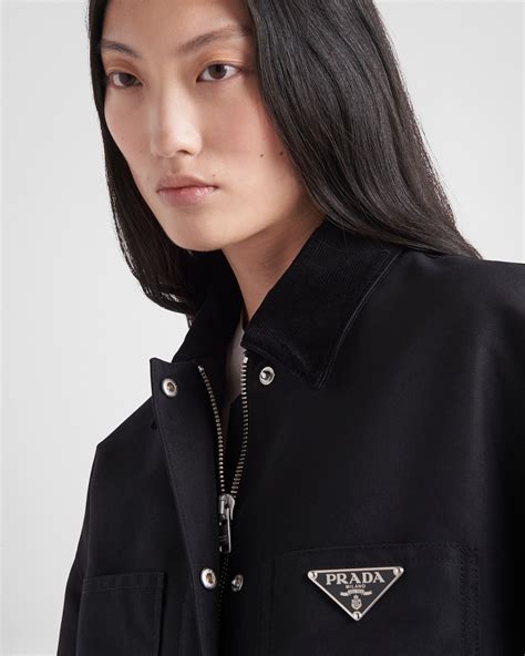 prada technical canvas blouson jacket|Black Technical Canvas Blouson Jacket .